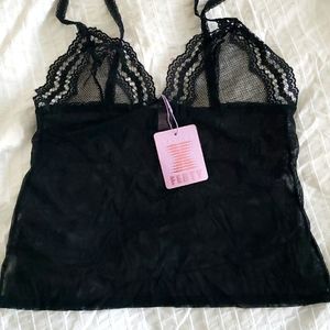 SAVAGE X FENTY BLACK MESH CAMI SIZE M NWT